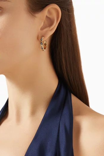 Serena Evil Eye Hoop Earrings in 18kt Gold-plated Brass