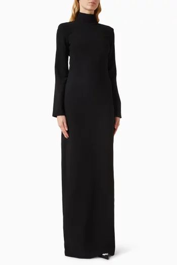 Turtleneck Backless Maxi Dress