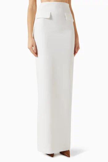 High-waist Faux Pocket Maxi Skirt