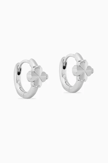 أقراط هاجي بتصميم زهور بالشكل البستوني نحاس مطلي بلون فضي