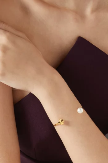 Spade Flower Cuff in Gold-tone Brass