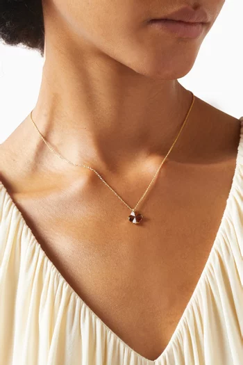 Spade Flower Mini Pendant Necklace in Gold-plated Brass