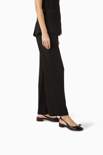 Deco Bow Slingback Pumps in Leather