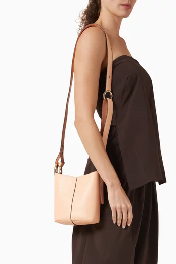 Halo Mini Bucket Bag in Glazed Leather