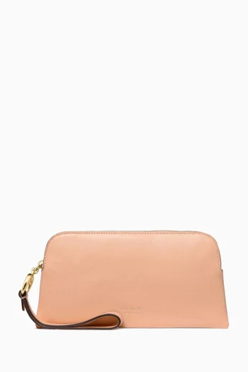 حافظة بسحّاب جلد