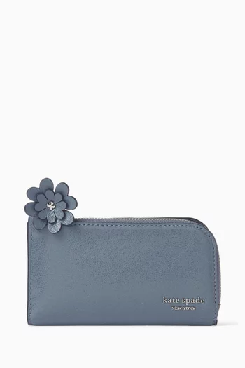 محفظة ديفين صغيرة ثنائية الطي جلد لامع