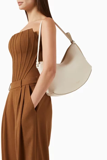 حقيبة كتف لوب كبيرة جلد بارز الملمس