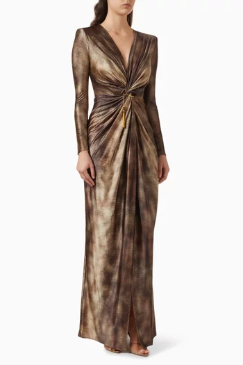 فستان سهرة بنقشة جلد الأفعى