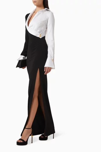 فستان بلونين كريب