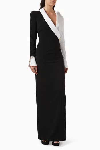 فستان بلونين كريب