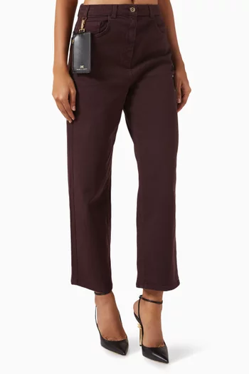 بنطال جينز قصير بقصة ساق مستقيمة دينم