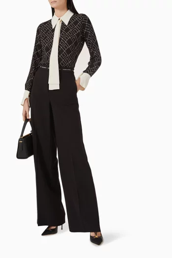 Logo Ribbon Pants in Crepe