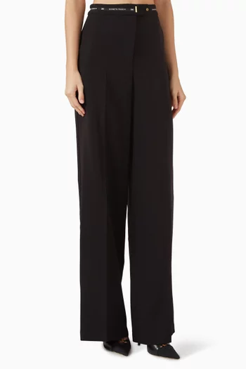 Logo Ribbon Pants in Crepe