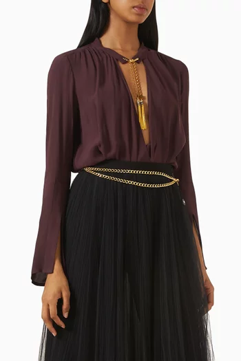 بودي سوت مزين بقلادة جورجيت