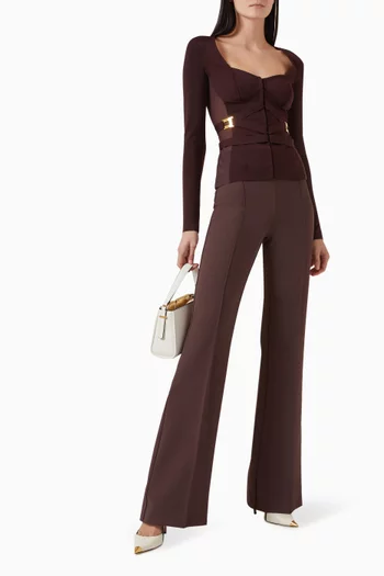 Tailored Flared Pants in Crepe