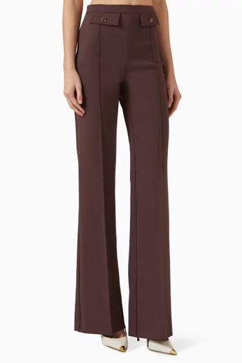Tailored Flared Pants in Crepe