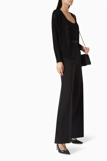 Bead-embellished Cardigan in Wool