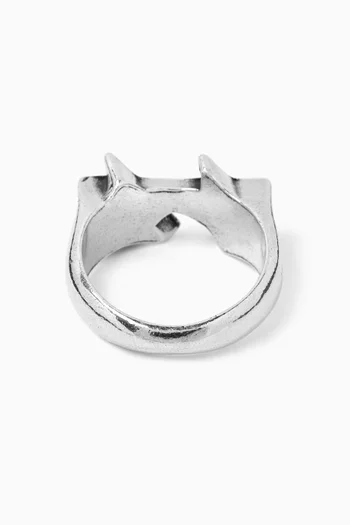 Icon Enamelled Ring in Silver-plated Brass