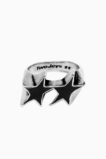 Icon Enamelled Ring in Silver-plated Brass