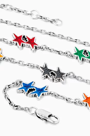 Melted Star Necklace in Silver-plated Brass
