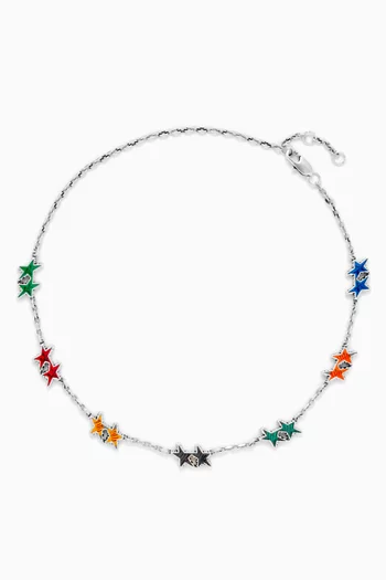 Melted Star Necklace in Silver-plated Brass