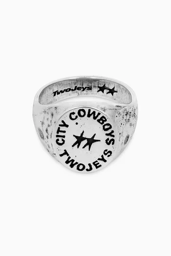 Ignorant Cowboys Signet Ring in Sterling Silver