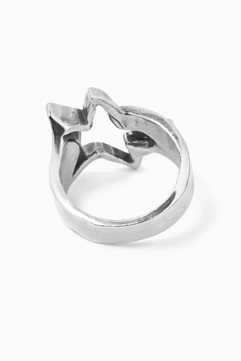 Ignorant Empty Star Ring in Sterling Silver