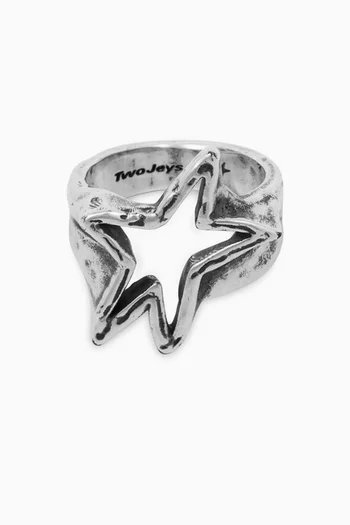 Ignorant Empty Star Ring in Sterling Silver