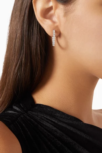 Crystal Hoop Earrings in Sterling Silver