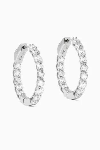 Crystal Hoop Earrings in Sterling Silver