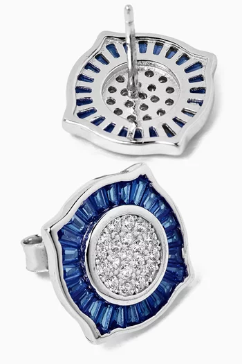 Crystal Stud Earrings in Sterling Silver