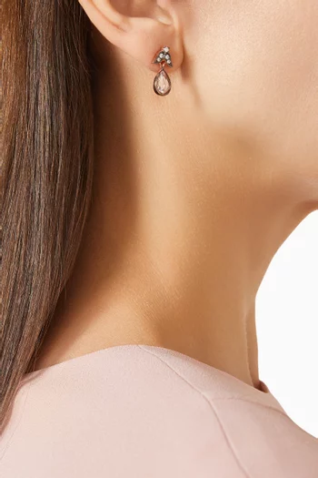Crystal Drop Earrings in Rose Gold-plated Sterling Silver