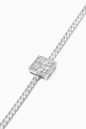 Crystal Tennis Bracelet in Sterling Silver