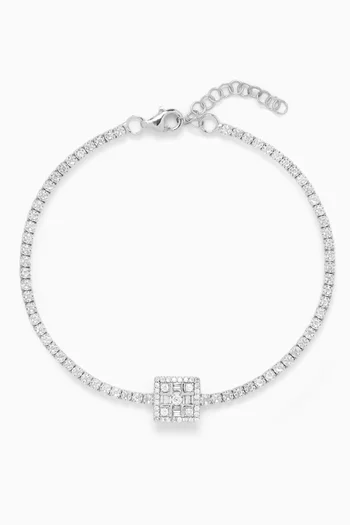 Crystal Tennis Bracelet in Sterling Silver