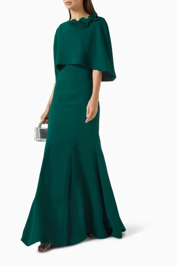 Cersie Cape Gown in Crepe