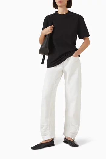 بنطال جينز ممزق بقصة ساق مستقيمة دينم