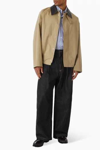 جاكيت بسحّاب مزيج قطن