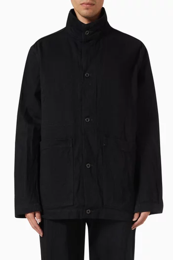 District Jacket in Crinkle Denim