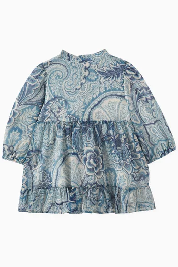 All Over Print Ruffle Dress
