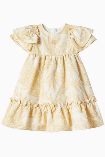 Floral Print Ruffle Dress in Cotton