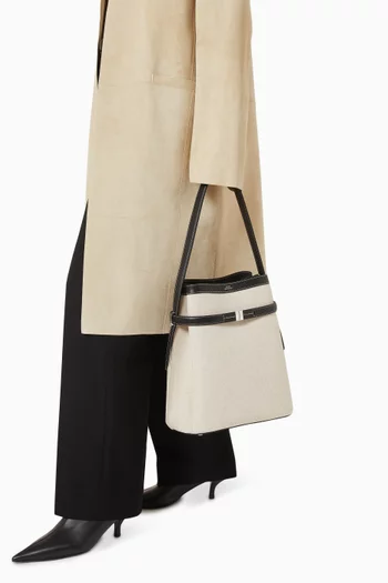 Belted Bucket Bag in Canvas