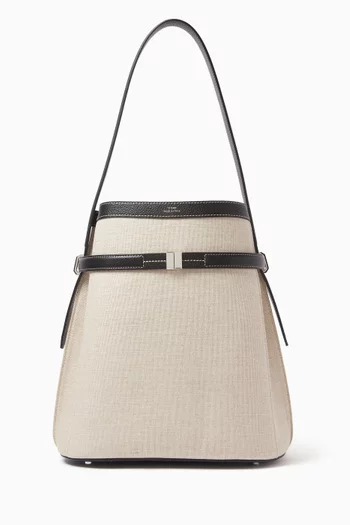 Belted Bucket Bag in Canvas