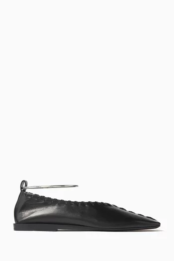 Ring Ballerina Pumps in Leather