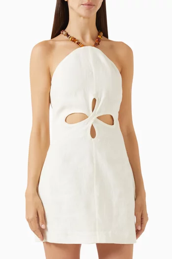 Drea Beaded Dress in Linen