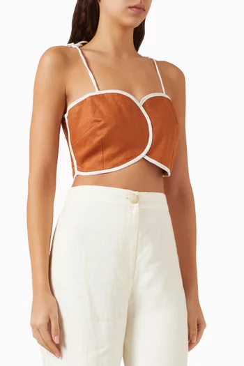 Aveiro Crop Top in Linen