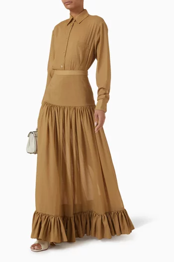 Maria Maxi Skirt in Habotai Silk