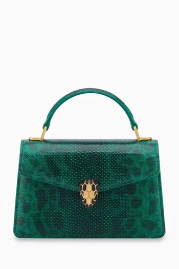 Mini Serpenti Forever Top-handle Bag in Karung Leather