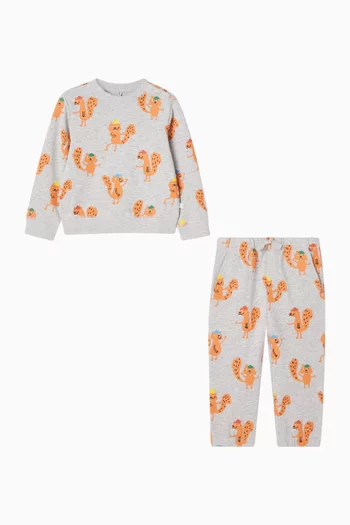 Beaver-printed Tracksuit in Cotton