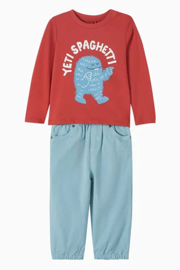 Straight-leg Pants in Cotton-twill