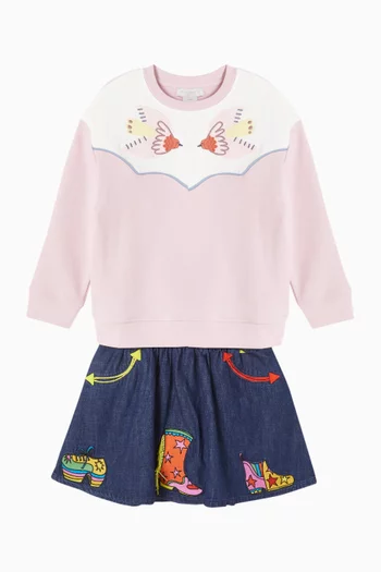 Embroidered Sweatshirt in Cotton